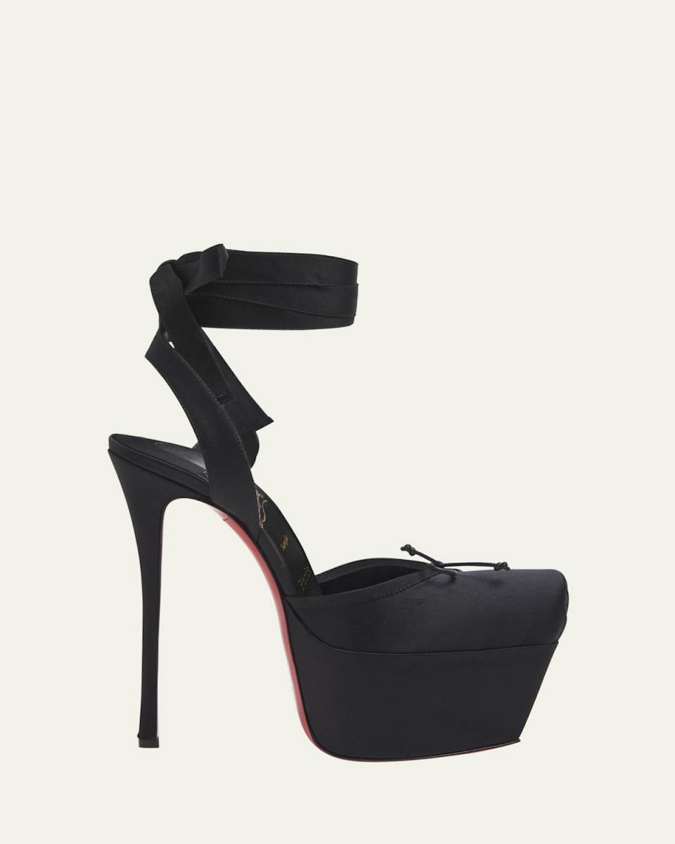 Cassia Silk Red Sole Platform Ballerina Pumps